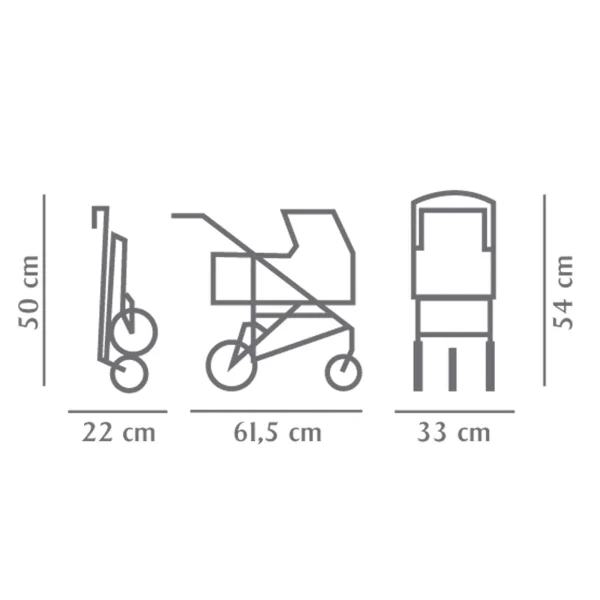 Götz Puppenwagen-3-Rad Puppen-Buggy Denim